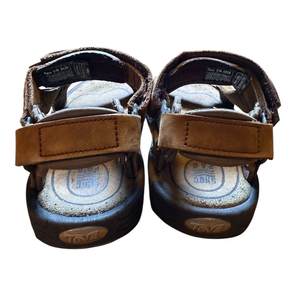 Teva Sandals Men’s 7 Active Shank Shoc Leather Adjustable Brown Nubuck 6026